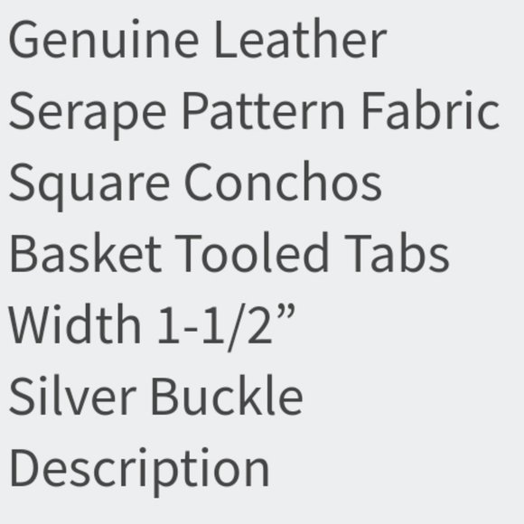 NEW! 3-D BELT CO. Texas Western Tooled Serape Square Concho Tan Belt. - Picture 7 of 7